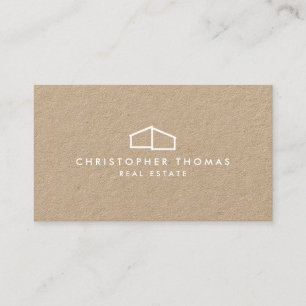 Modern Home Logo for Real Estate, Realtor Kraft Business Card