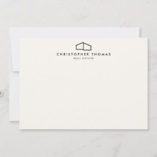 Modern Home Logo Ivory/Black Flat Note Card
