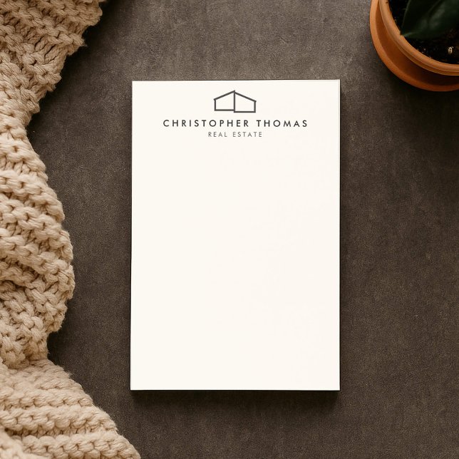 Modern Home Logo Ivory Real Estate, Realtor Post-it Notes (Creator Uploaded)