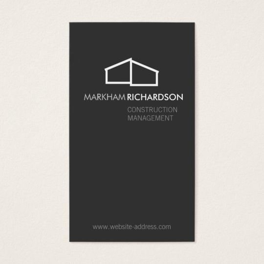 Modern Home Logo on Grey for Construction, Realtor Business Card