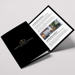 Modern Home Logo Real Estate Black/Gold Brochure