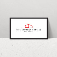 Modern Home Logo Real Estate, Realtor Red/White