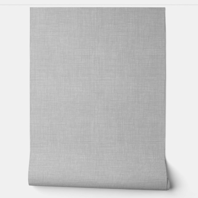 Modern Home Office Grey Linen Look Texture Wallpaper (Unrolling)