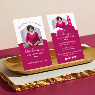 Modern Home Professional Real Estate Agent Photo Business Card