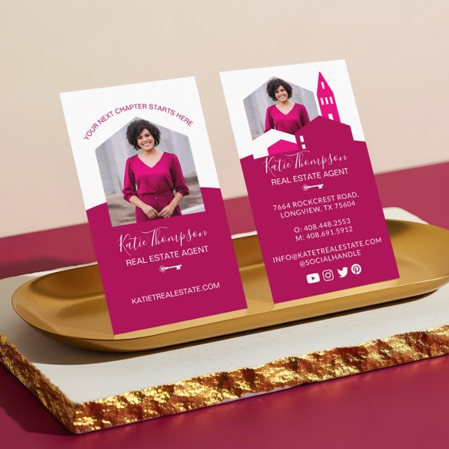 Modern Home Professional Real Estate Agent Photo Business Card (Minimal Professional Real Estate Agent Photo Logo Business Card)