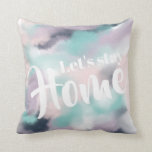 Modern home quote abstract brushstrokes watercolor cushion<br><div class="desc">Modern home quote abstract brushstrokes watercolor with hand painted purple,  teal,  navy blue,  pastel blush pink brushstrokes  with a modern and elegant font.</div>