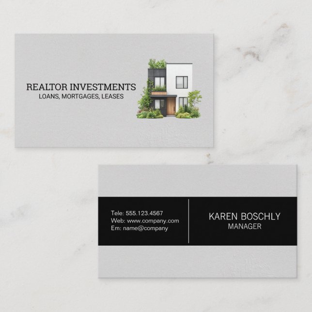 Modern Home | Realtor Business Card (Front/Back)