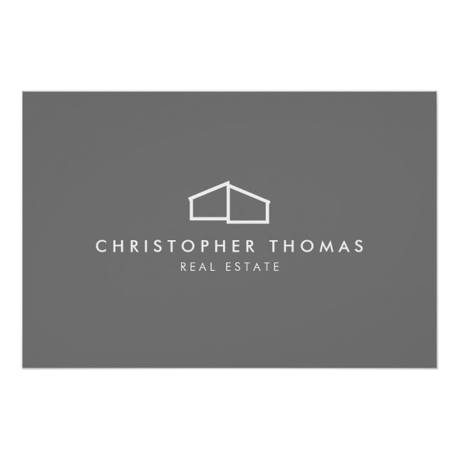 Modern Home Realtor Grey Logo Download Poster (Front)