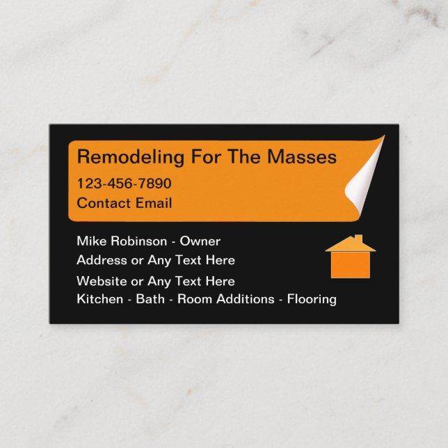 Modern Home Remodeling Business Cards (Front)