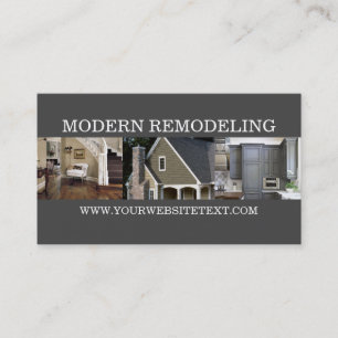 Modern Home Remodeling Contractor Construction Business Card