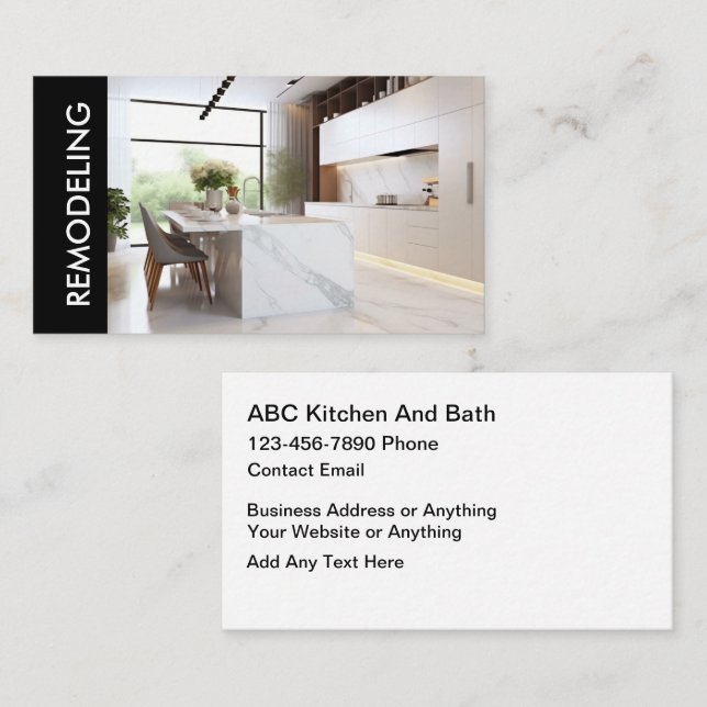 Modern Home Remodeling Services Business Card (Front/Back)