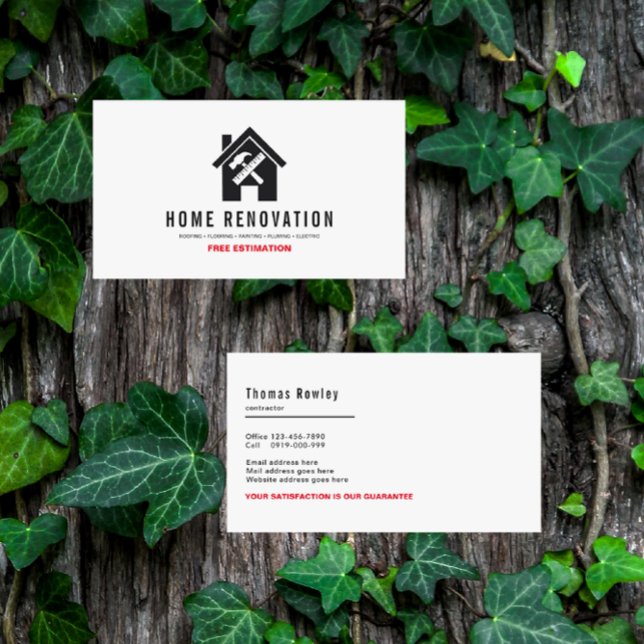Modern Home Renovation Repair Handyman Business Card (Creator Uploaded)