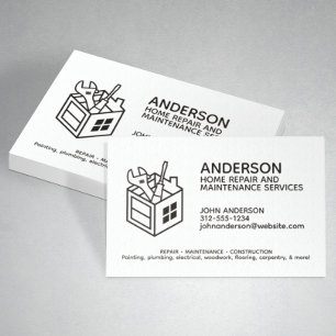 Modern Home Repair Maintenance Service Business Card