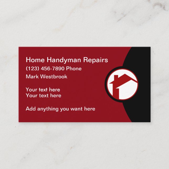 Modern Home Repairs Handyman Business Card (Front)