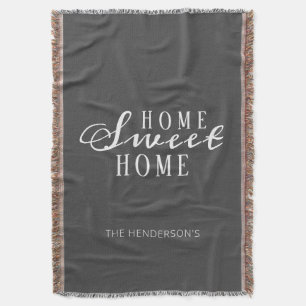 Modern Home Sweet Home Couples Housewarming Custom Throw Blanket