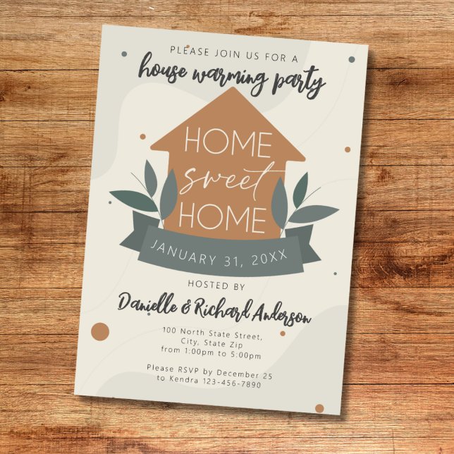 Modern Home Sweet Home House Warming Party Invitation (Creator Uploaded)