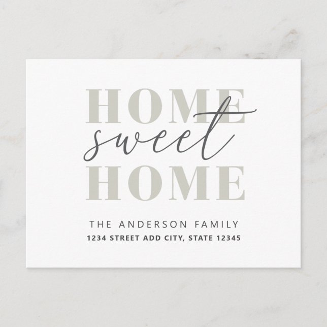 Modern Home Sweet Home Moving Announcement Postcard (Front)