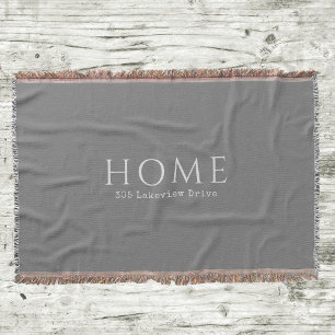 Modern Home Typography with Your Address Throw Blanket