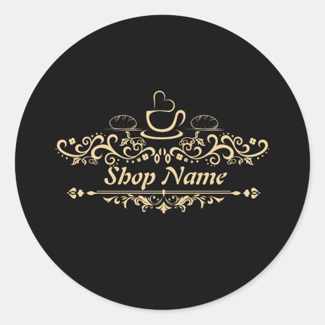 Modern Homemade coffee Bakery custom Business Logo Classic Round Sticker (Front)
