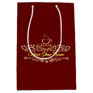 Modern Homemade Coffee welcome custom Business Log Medium Gift Bag