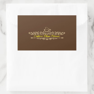 Modern Homemade Coffee welcome custom Business Log Rectangular Sticker