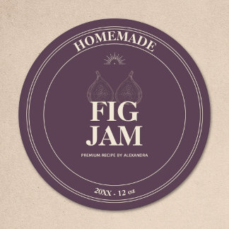 Modern Homemade Fig Jam Label Sticker