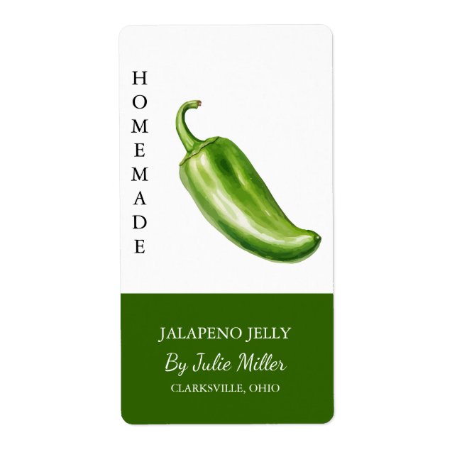 Modern Homemade Jalapeno Jelly Label (Front)