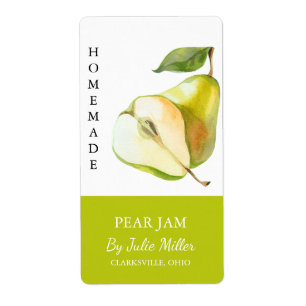 Modern Homemade Pear Jam Label