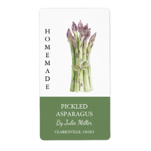 Modern Homemade Pickled Asparagus Label