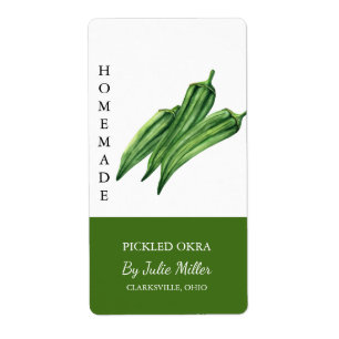 Modern Homemade Pickled Okra Label