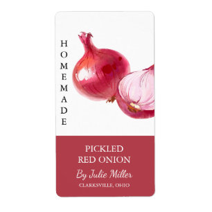 Modern Homemade Pickled Red Onion Label