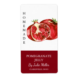 Modern Homemade Pomegranate Jelly Label