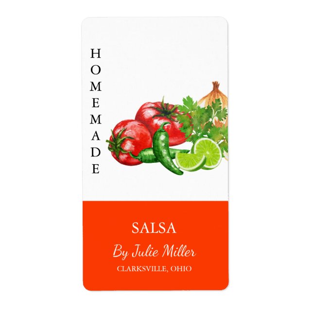 Modern Homemade Salsa Label (Front)