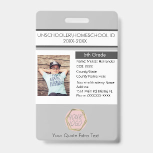 Modern Homeschooling Unschooling Student  ID Badge