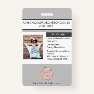 Modern Homeschooling Unschooling Student  ID Badge