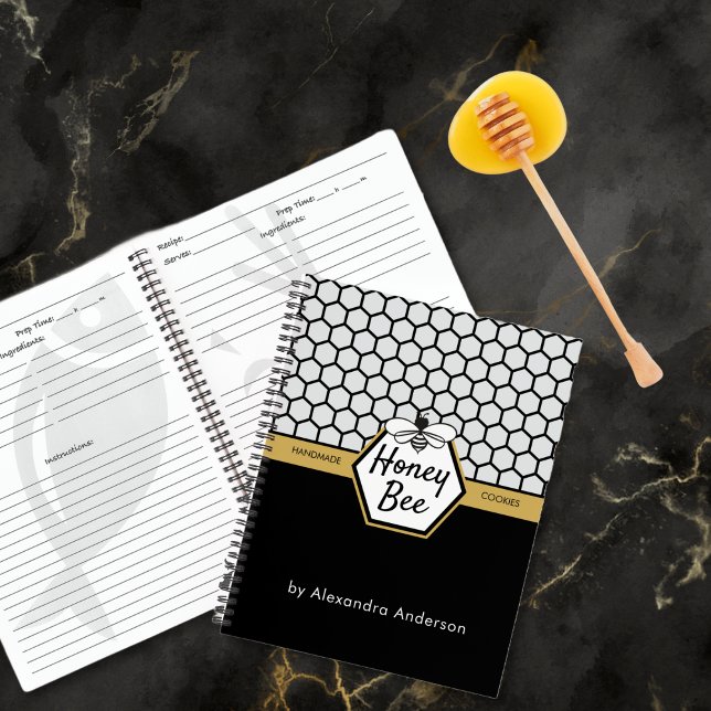 Modern Honey Bee Apiary Honeycomb Black Yellow Notebook (Modern Honey Bee Apiary Honeycomb Black Yellow Notebook)