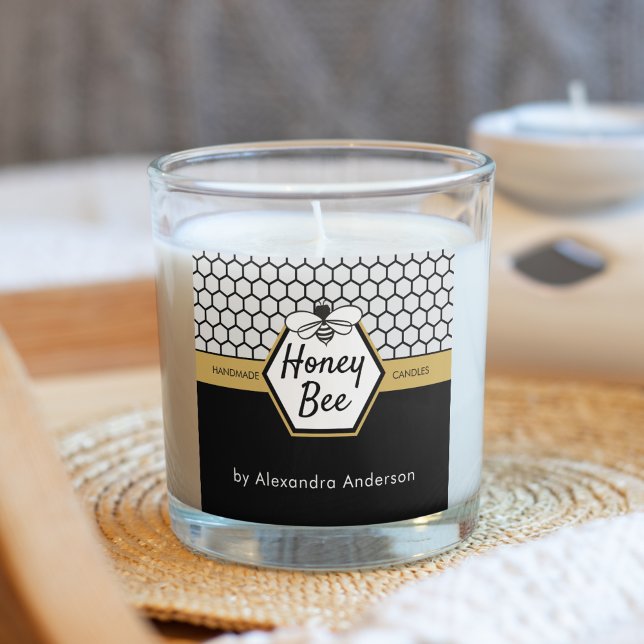 Modern Honey Bee Apiary Honeycomb Black Yellow Square Sticker (Modern Honey Bee Apiary Honeycomb Black Yellow Square Sticker)