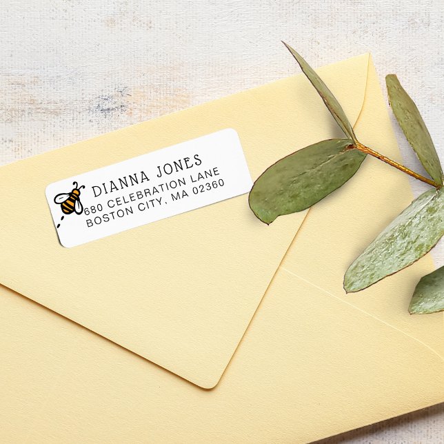 Modern Honey Bee Return Address (Modern Honey Bee Return Address Label)