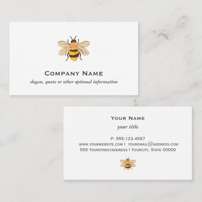 Modern Honey Beekeeper Business Card (Front/Back)