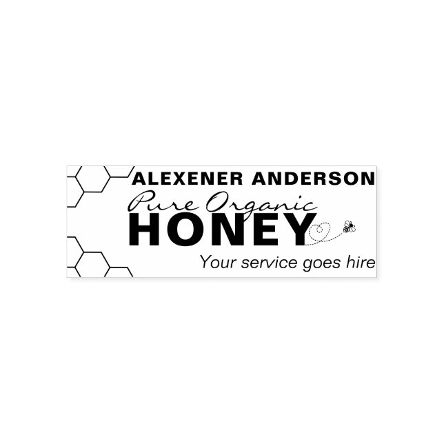 Modern Honey Bees Honeycomb Self-inking Stamp (Design)