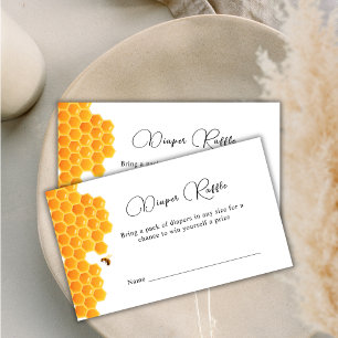 Modern Honey Bumblebee Diaper Raffle Baby Shower Enclosure Card