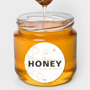 Modern Honey Gold Bees Honeycomb Classic Round Sticker
