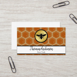 Modern honeycomb and hexagon bee logo  business card