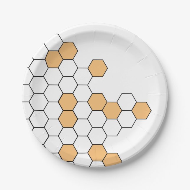 Modern Honeycomb | Celebration Paper Plate (Front)