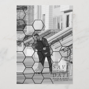 Modern Honeycomb Save The Date Photo