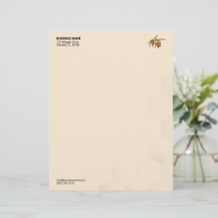 Modern Honeycomb Watermark Bee Logo  Letterhead