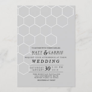 Modern Honeycomb Wedding Invitation
