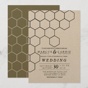 Modern Honeycomb Wedding Invitation
