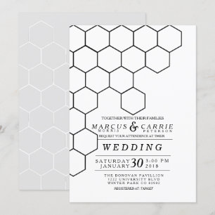Modern Honeycomb Wedding Invitation