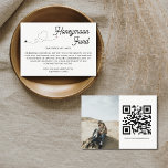 Modern Honeymoon Fund QR Code Wishing Well Enclosure Card<br><div class="desc">Introducing our Wedding Honeymoon Fund enclosure card with a retro inspired script font, custom QR code and a cute graphic of an aeroplane on a heart shaped path! This digital wishing well enclosure card is the perfect addition to any wedding invitation, as it allows guests to easily contribute to the...</div>